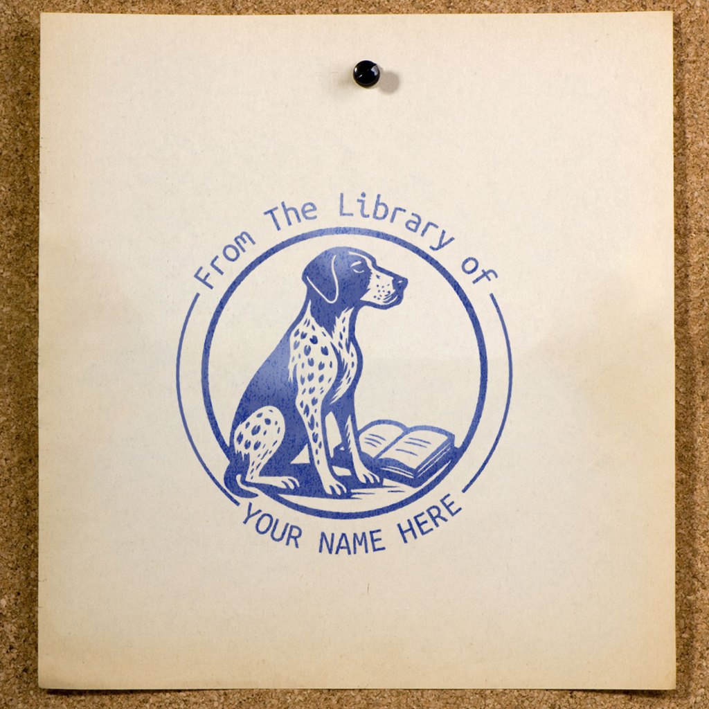

Stempel Buku Ex Libris Custom Nama SE-85 | Desain Anjing German Shorthaired Pointer | Perpustakaan