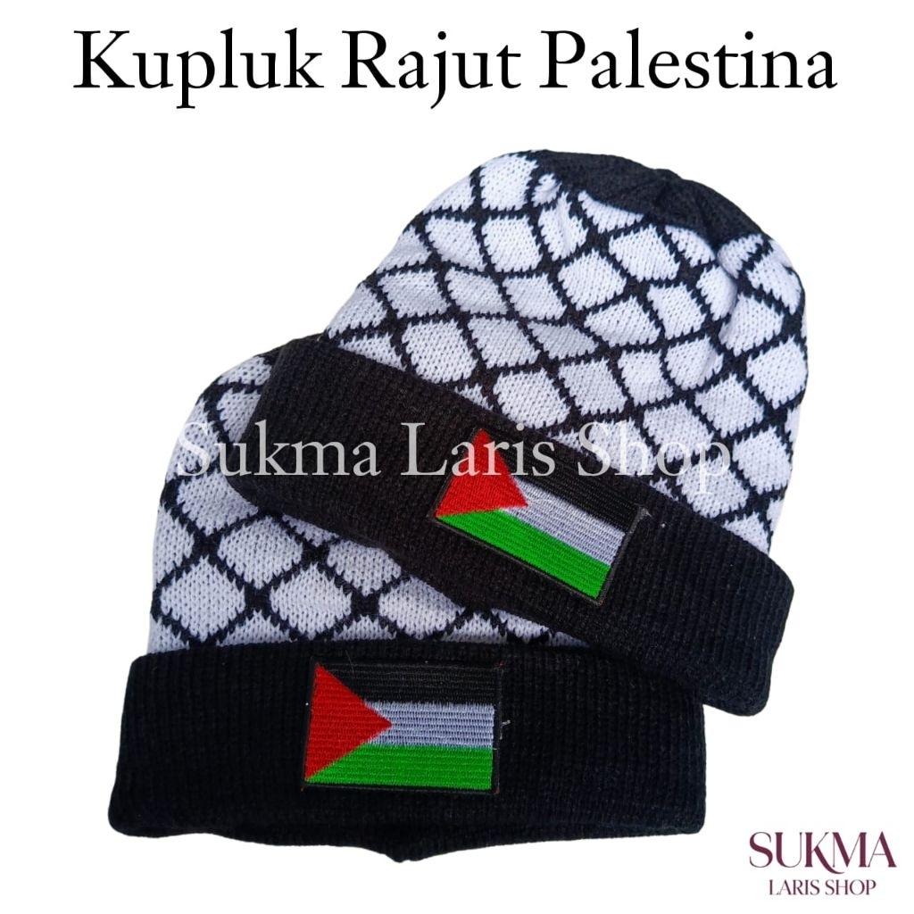 kupluk rajut palestina bahan wol 2 layer