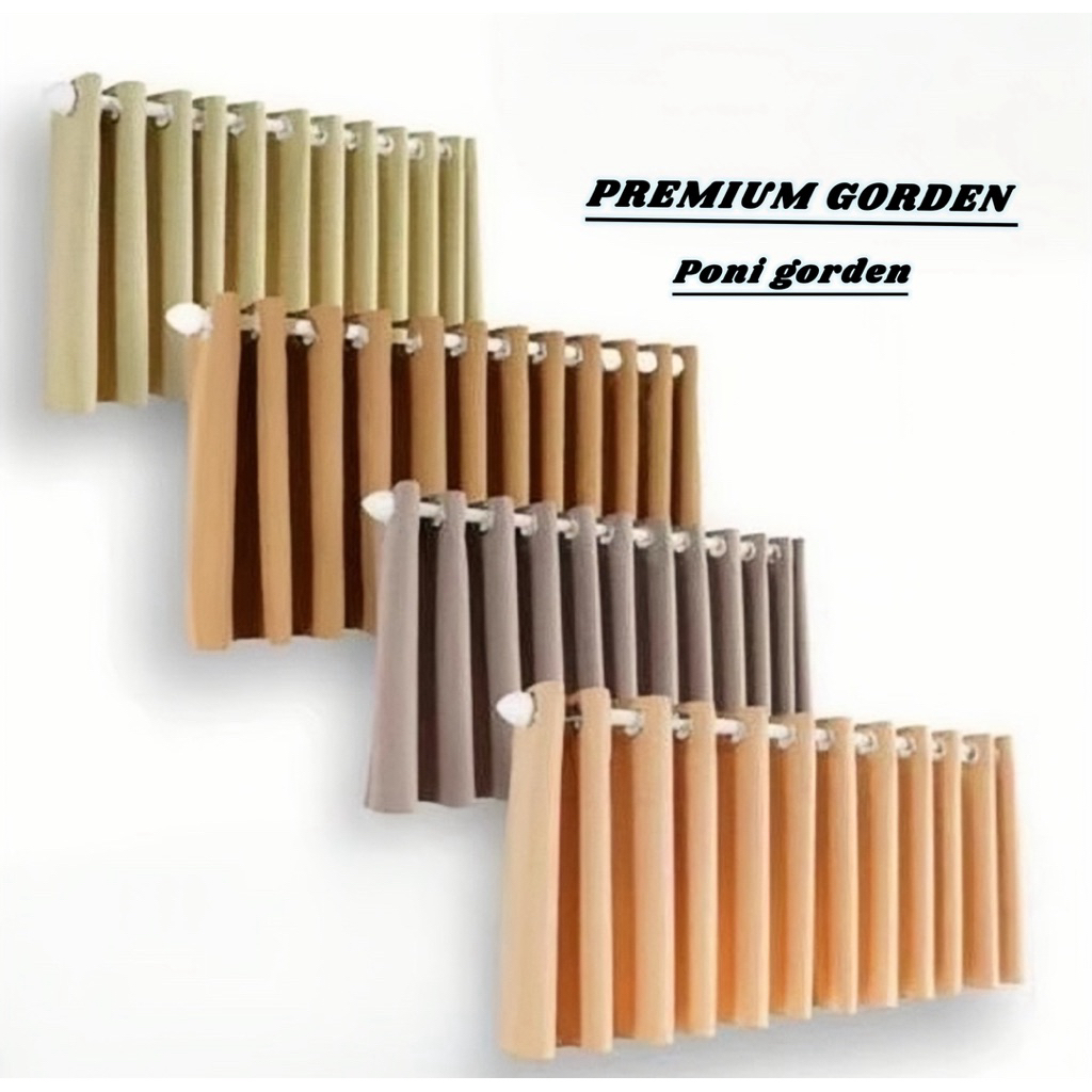 gorden poni blackout atas pintu gorden pendek minimalis