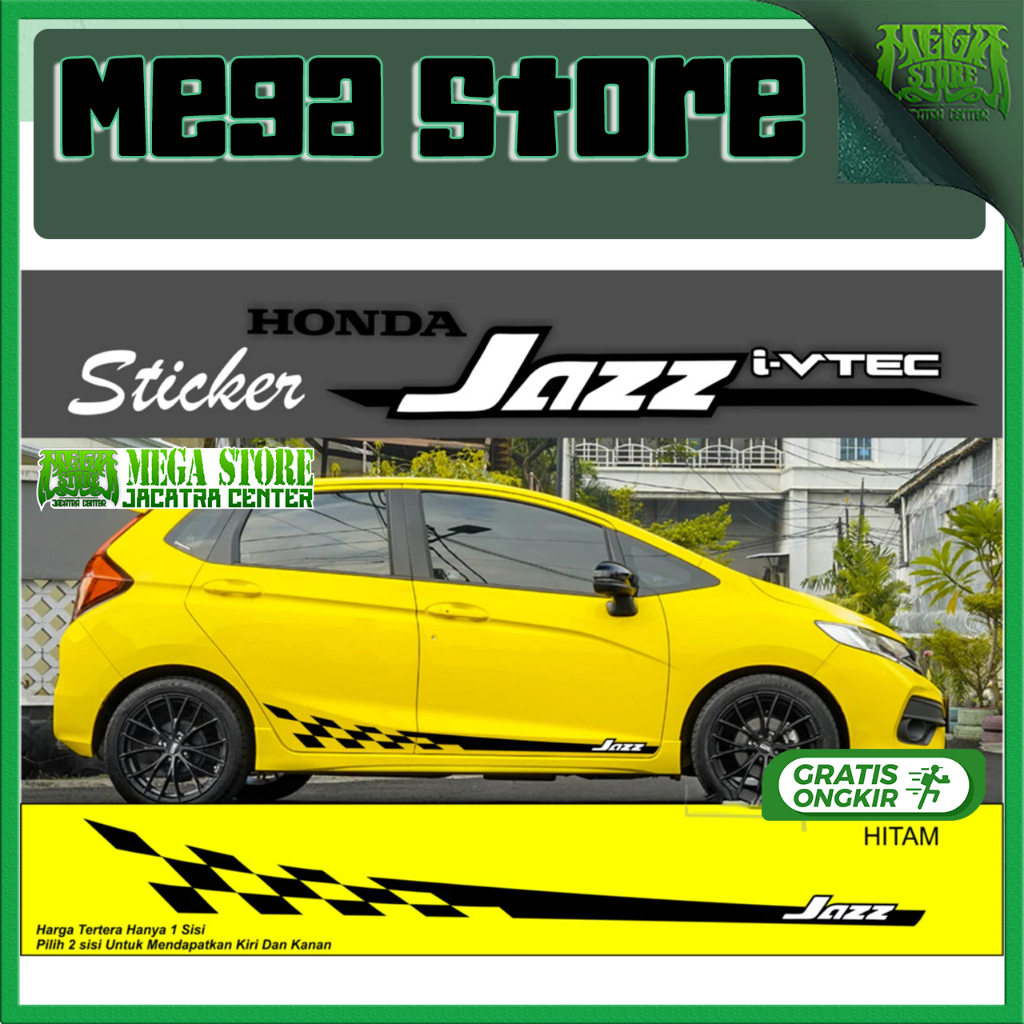 MEGASTORE STICKER HONDA JAZZ AKSESORIS HONDA JAZZ RS STICKER PINTU MOBIL JAZZ RS