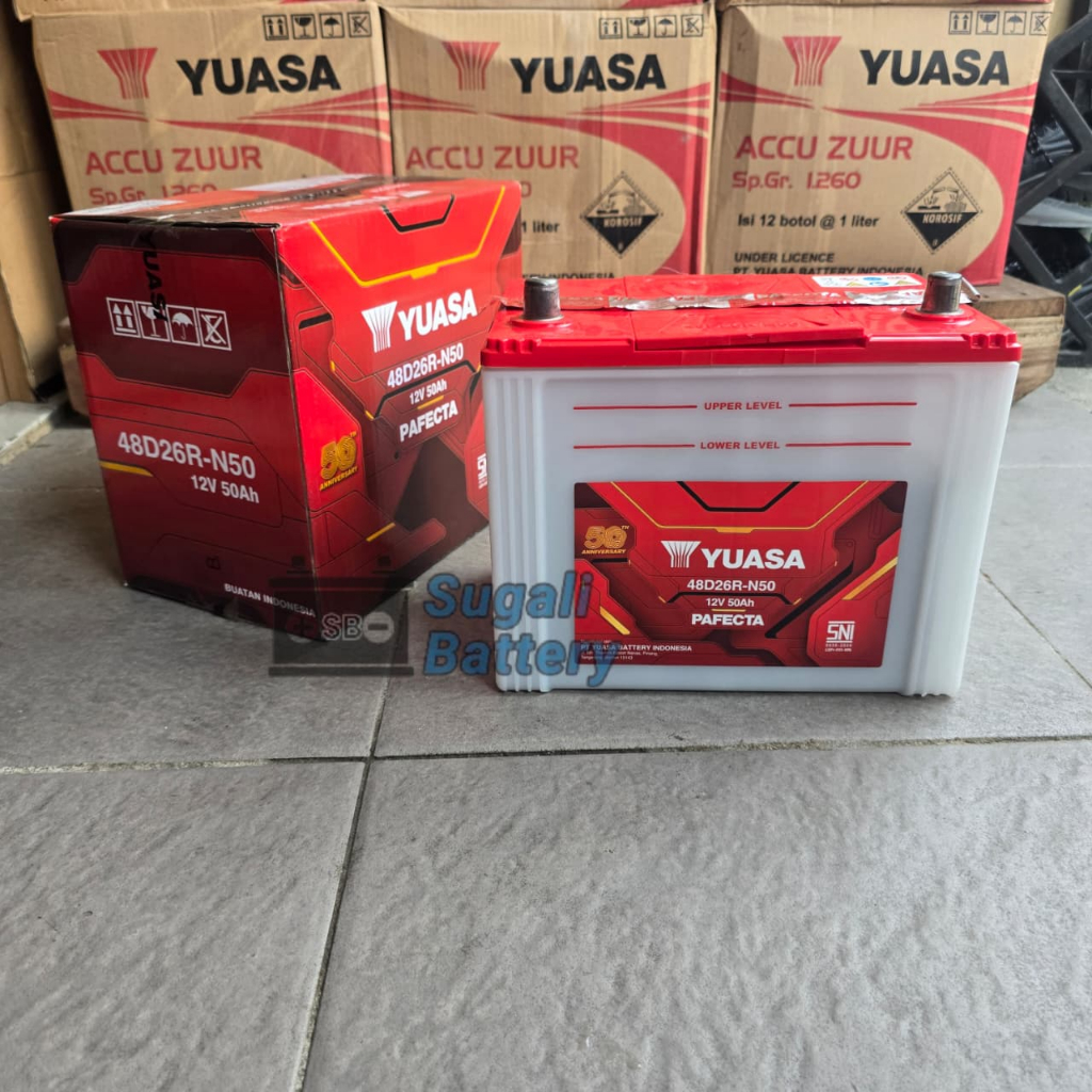 Aki Mobil ISUZU Truk Elf NHR 55, DMax YUASA N50 Aki basah 12Volt 50Ah Original Yuasa