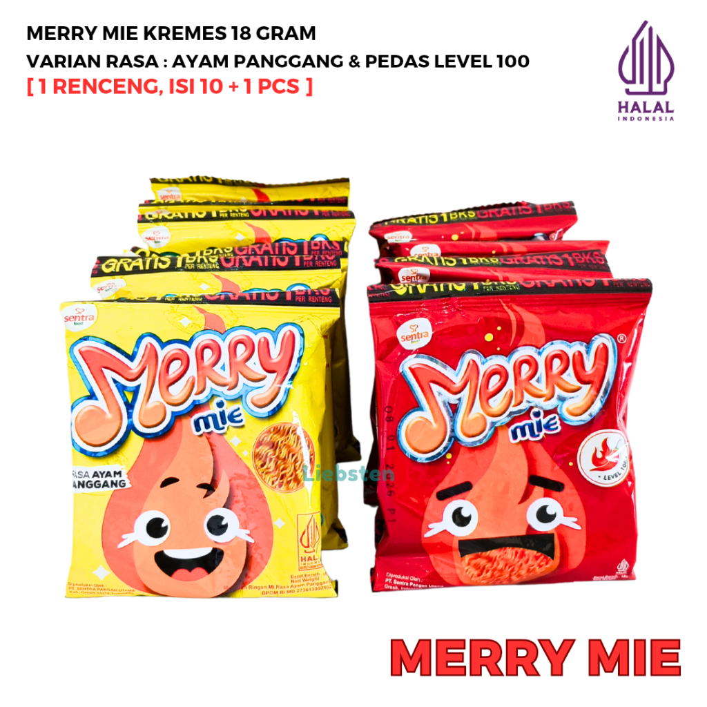 

MERRY Mie Kremes 180 Gr [1 Renceng, Isi 10+1 Pcs]