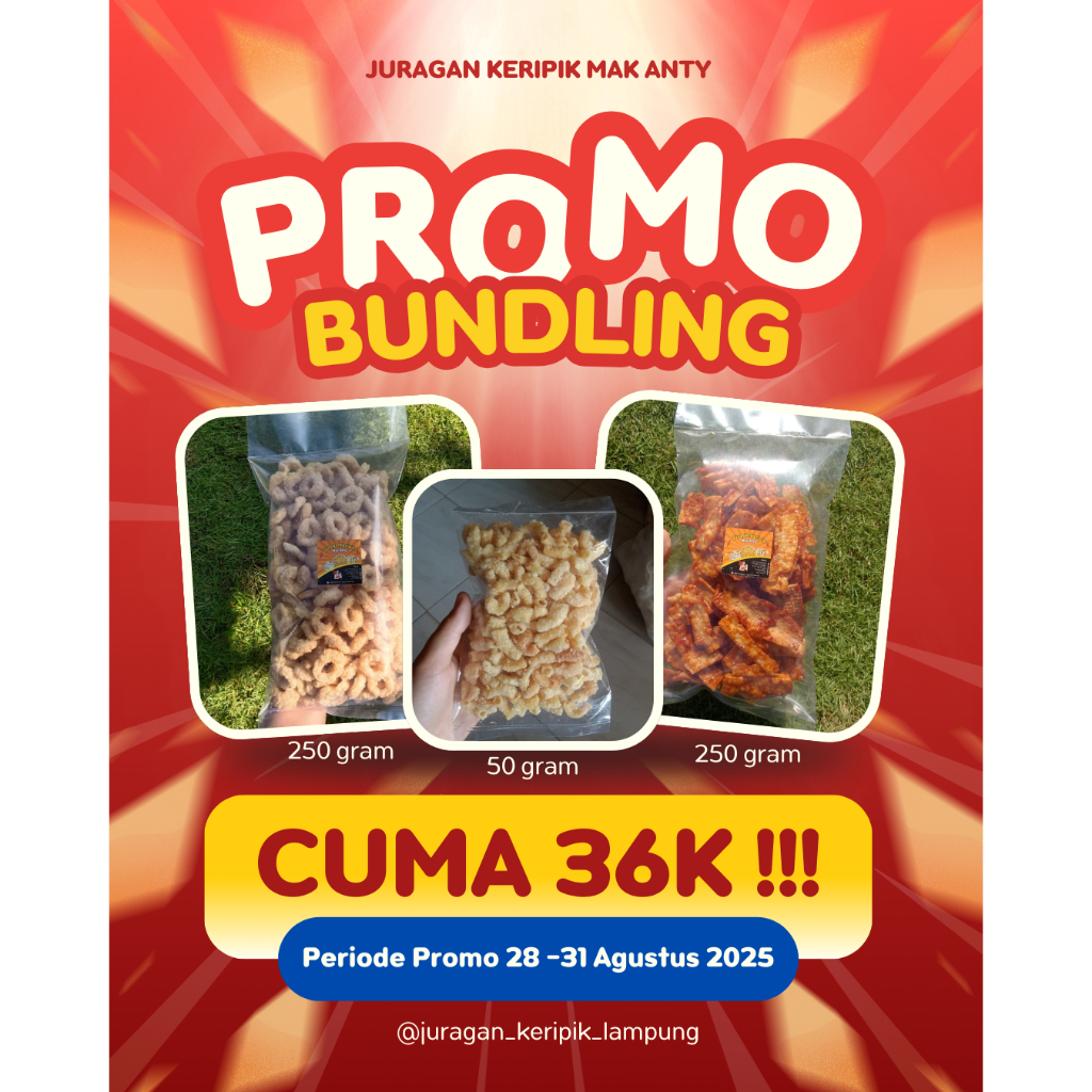 

Manggleng Singkong Pedas | Keripik Singkong Pedas | 250 gr | 75gr