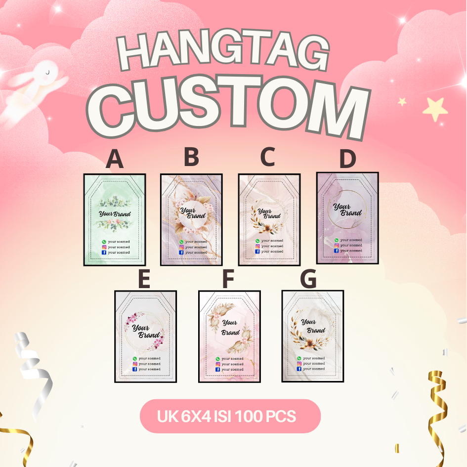 

Hangtag custom ukuran 6x4 isi 100 pcs