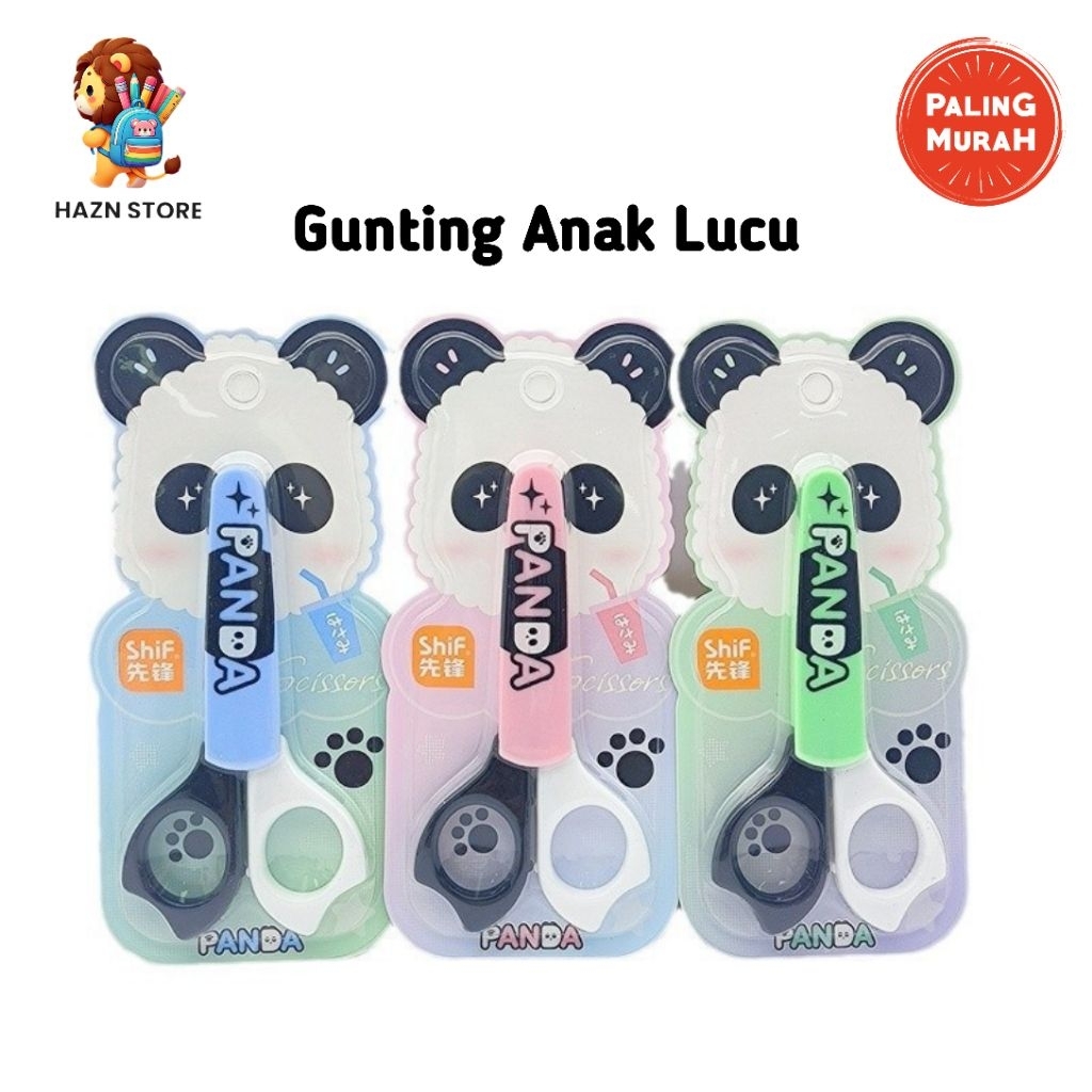 

HAZN STORE Gunting Anak Aman Model Panda – Gunting Sekolah Lucu dengan Penutup Safety (1 Pcs)