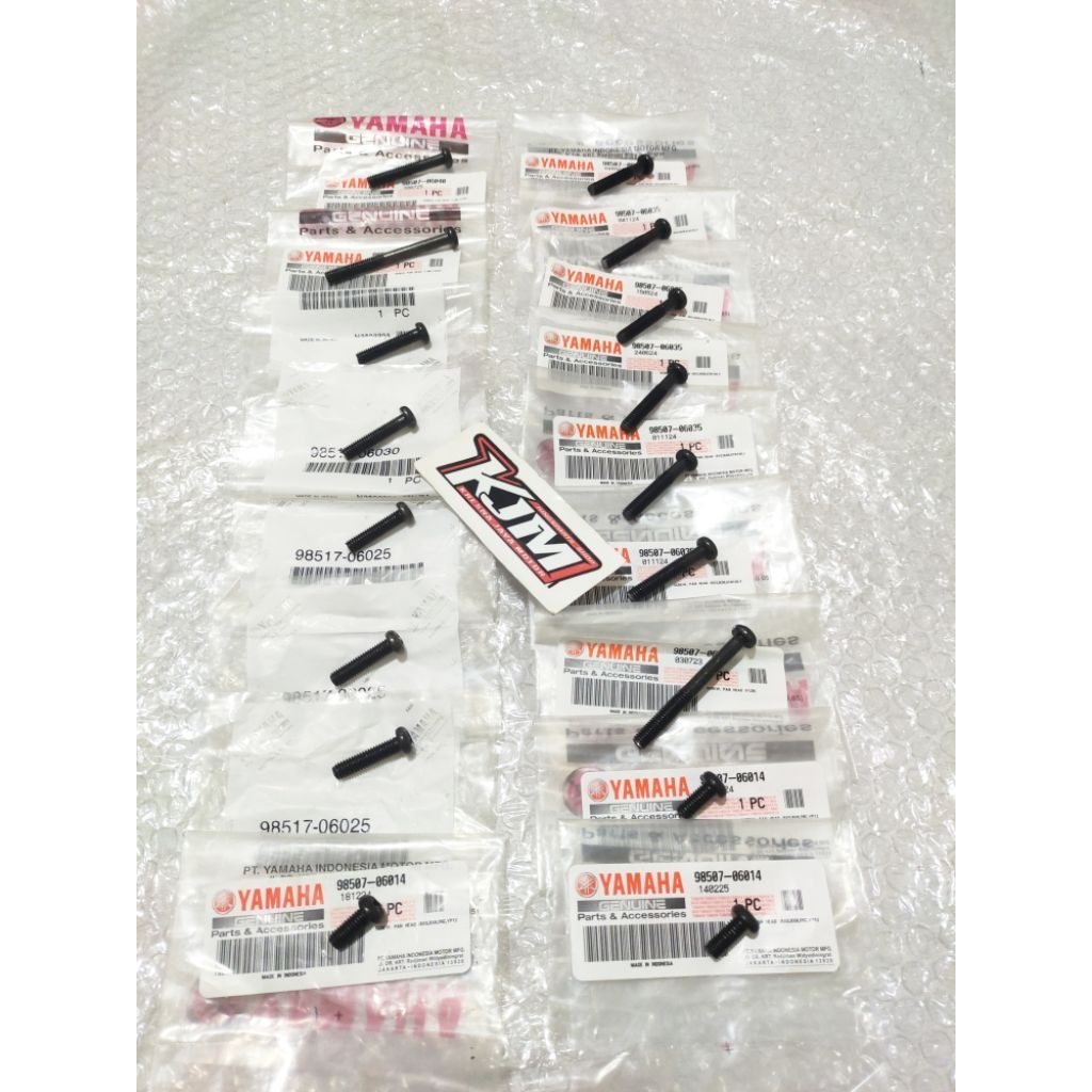 BAUT BAK KALTER BAK MESIN KIRI KANAN SET 17 PCS RX KING RXS RXK YT 115 ORIGINAL YAMAHA