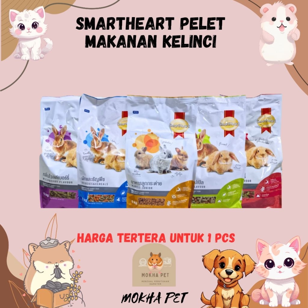 smartheart pelet makanan kelinci kemasan 1kg
