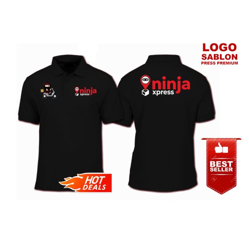 POLO LOGO SABLON Ninja Xpress Baju Ninja Xpress kurir BAJU PRIA DAN WANITA DEWASA