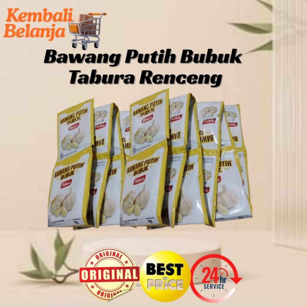 

Bawang Putih Bubuk Tabura 1 Renceng ( Isi 12 Sachet )/ Bawang Bubuk Tabura 1 Renteng/ Garlic Powder