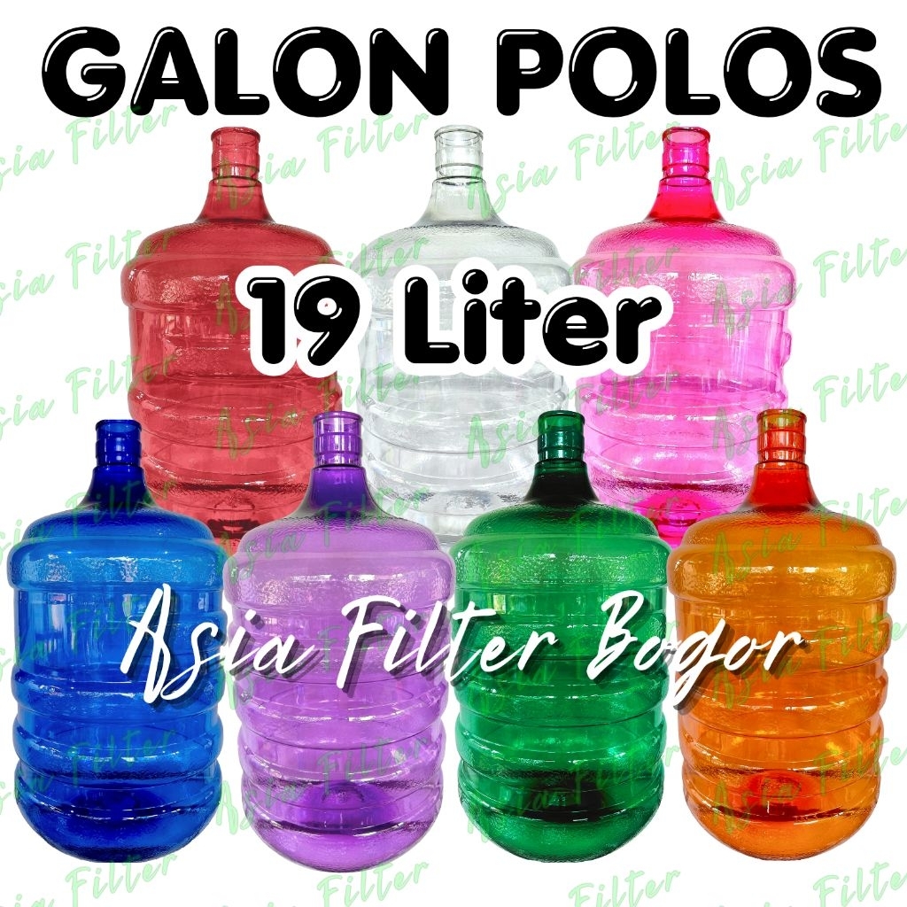 Galon Air Minum 19 liter PET Warna Warni tanpa keran Tebal Galon Polos Anti Pecah Kualitas super Gal