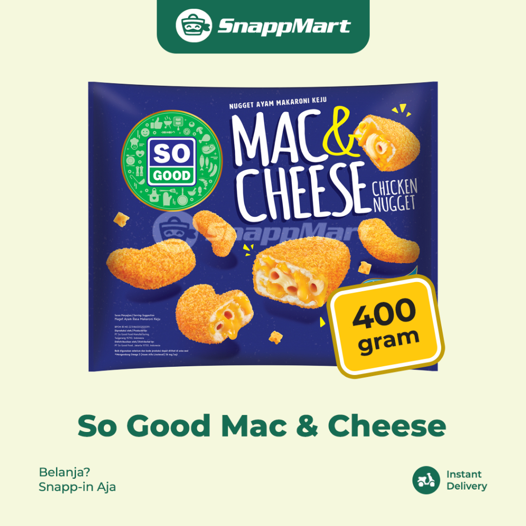 

So Good Mac & Cheese (400 gram) - INSTANT / SAMEDAY - Frozen Food