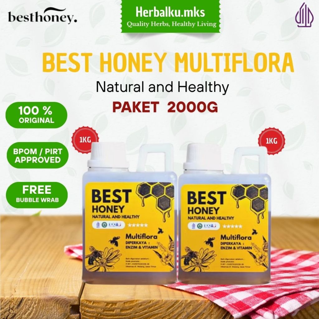 

Best Honey Madu Multiflora Asli Paket Bundling Original 1kg (2pcs)