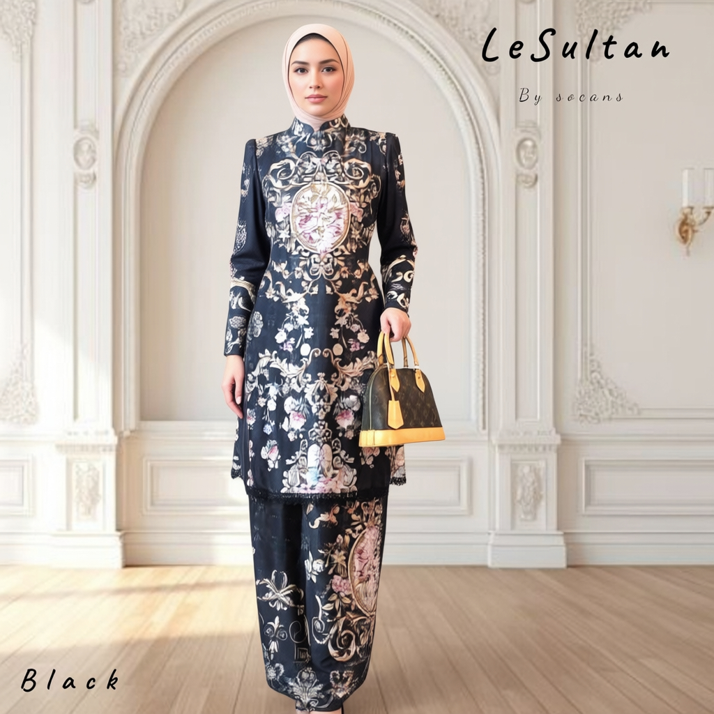 LeSultan set malaysia | baju kurung melayu | setelan tunik rok gaun gamis motif SULTAN utk arisan | 