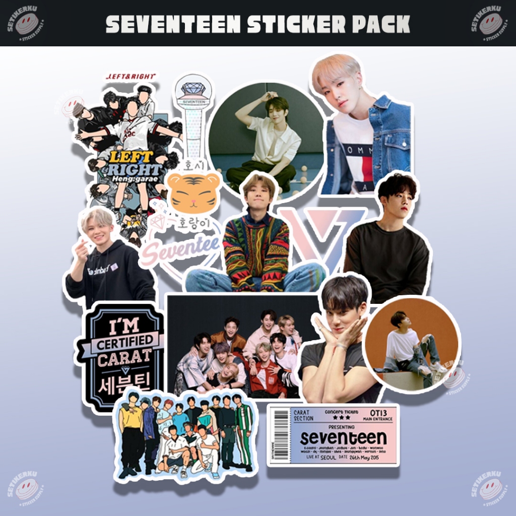 

16pcs SEVENTEEN Sticker Pack | stiker seventeen aesthetic untuk hp koper helm bahan vinyl