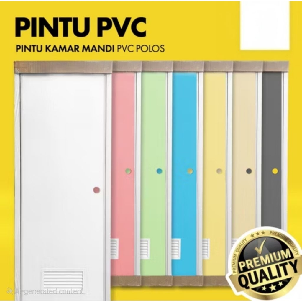 Pintu Kamar Mandi PVC Full Set Kunci dan Kusen