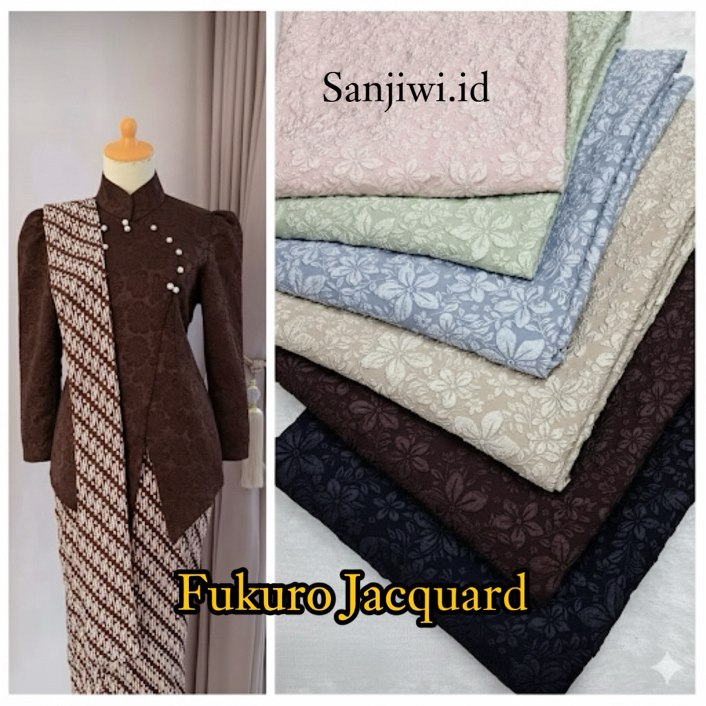 KAIN JAGUARD EMBOSS FUKURO / Bahan Jacquard Emboss Premium