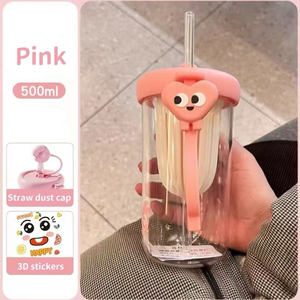 Gelas Tumbler Milk Cup Tumbler Glass With Straw