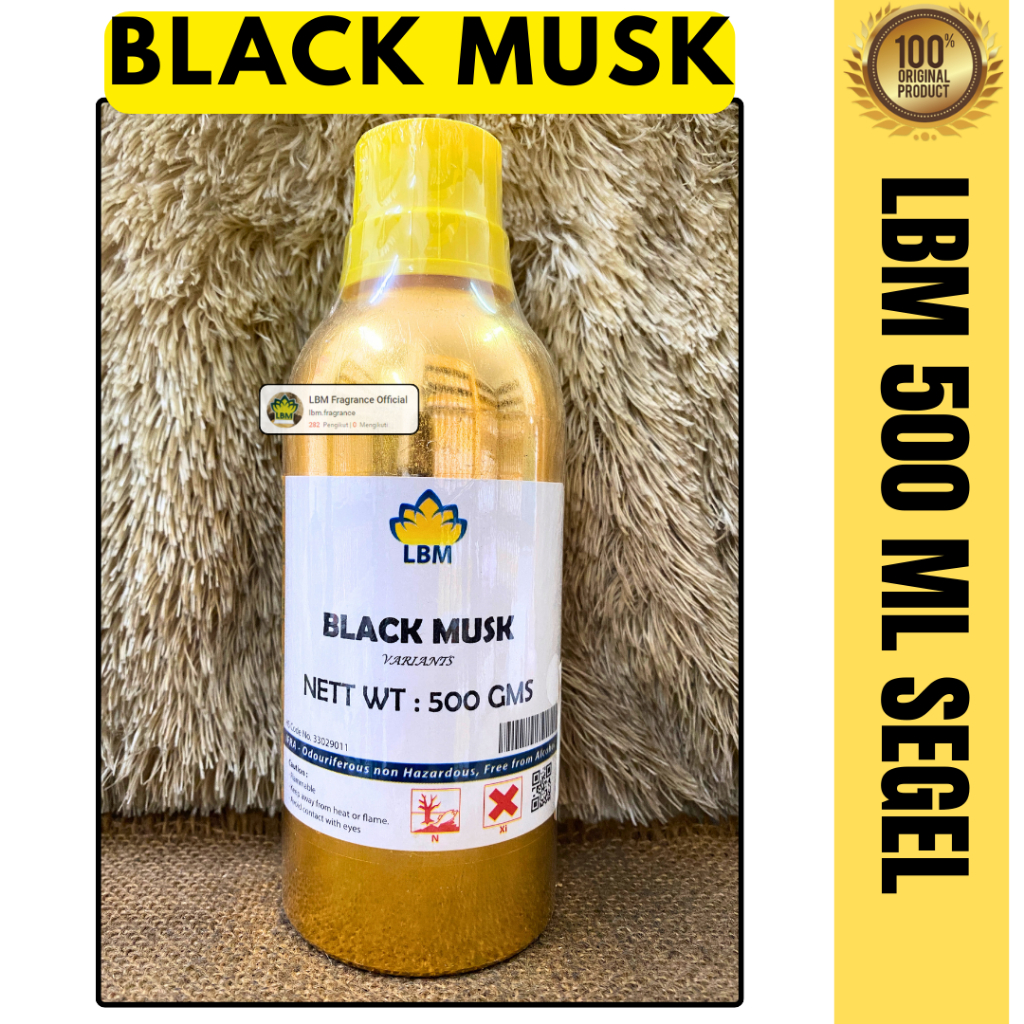 BLACK MUSK Murni 500 ML SEGEL Alumunium Bibit Parfum LBM Fragrance