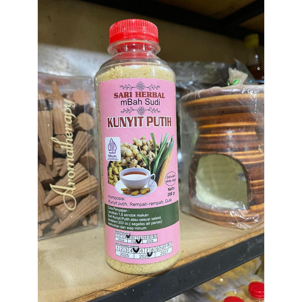 jamu bubuk, MINUMAN BOTANIKAL SERBUK | KUNYIT PUTIH / SARIBUMI KUNYIT PUTIH, Kunyit Putih Bubuk 200g