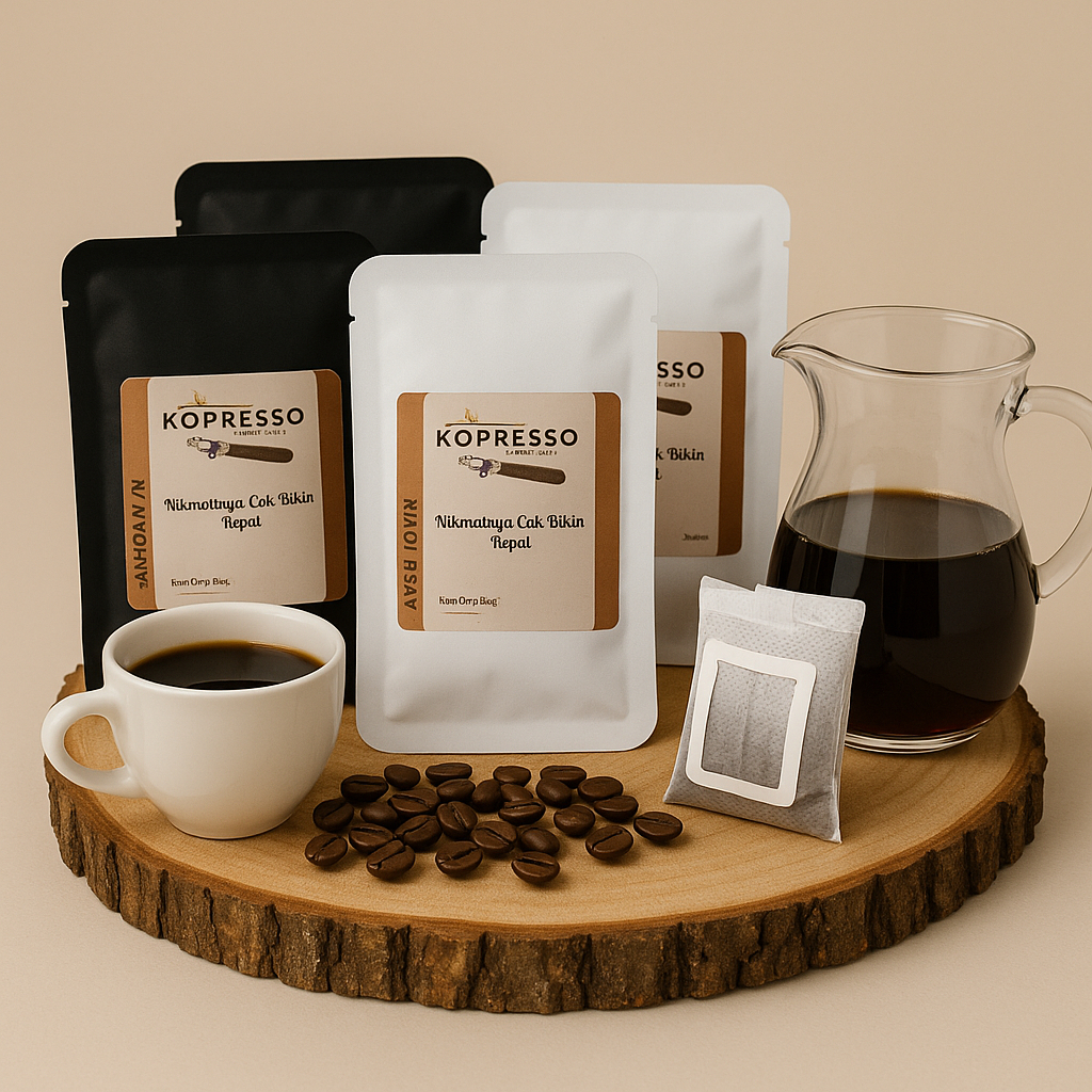 

Kopresso - Kopi Drip Bag Arabica Sidikalang Premium | Body Kuat & Aroma Rempah