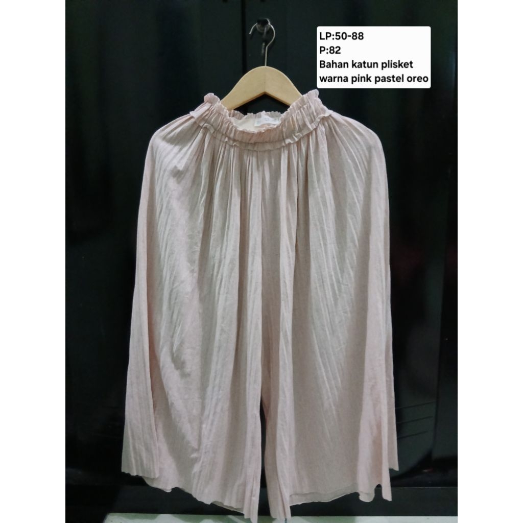 (COD)Celana kulot warna baby pink/pink pastel