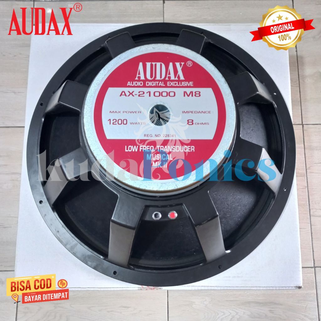 [Free Packing Kayu] Speaker Audax Original AX-21000 M8 21 Inch Double Spider 1200W – Subwoofer Bass 