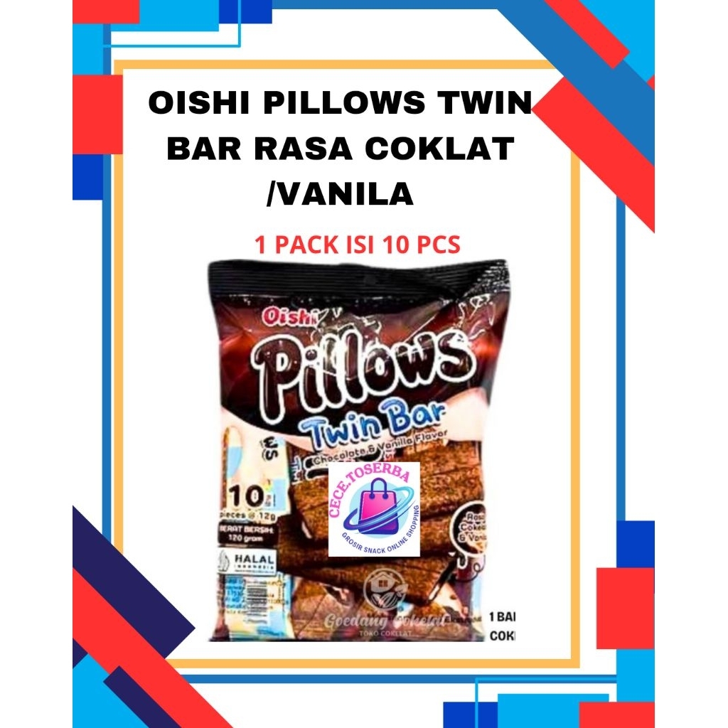 

PILLOWS TWIN BAR OISHI COKLAT/VANILA ISI 10 pcs x 12 Gr
