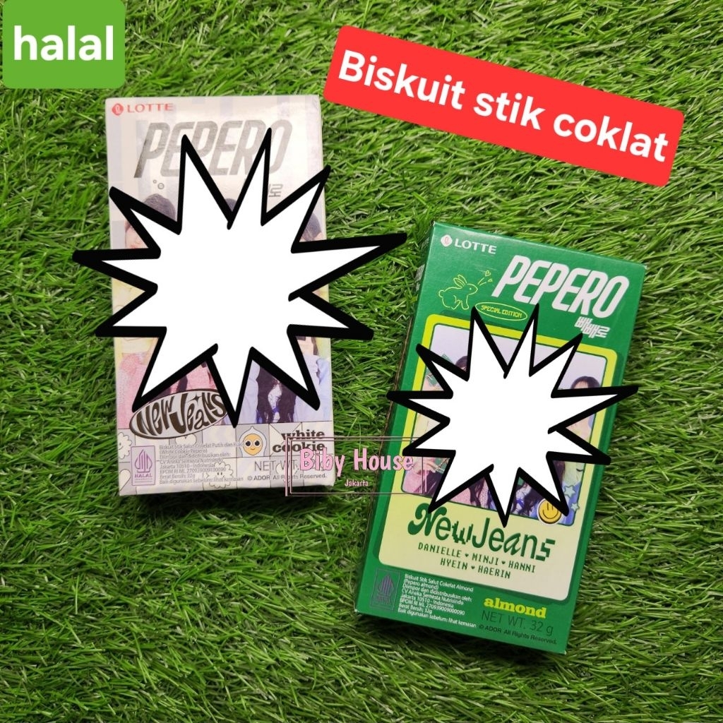 

PEPERO Almond Biskuit stik salut coklat almond NEW JEANS LIMITED EDITION 32 gr HALAL
