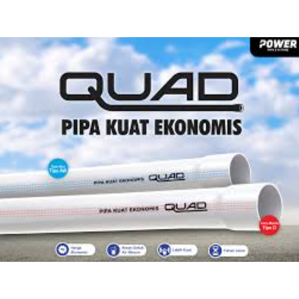 PIPA 6 DIM INCH AW PVC POWER QUAD AW HARGA PER LONJOR (4M) QUAD AW