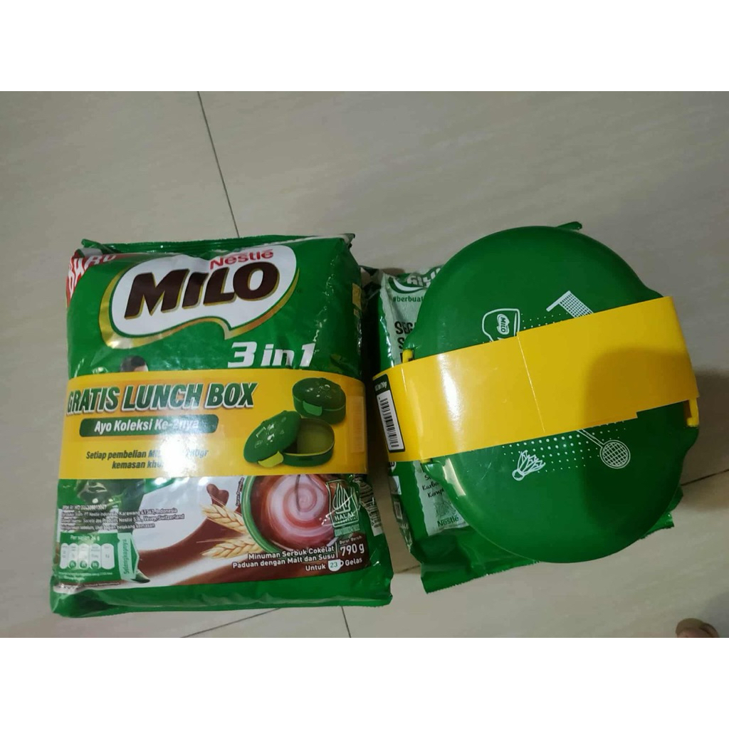 

[TERMURAH] MILO 3in1 790gr FREE LUNCH BOX