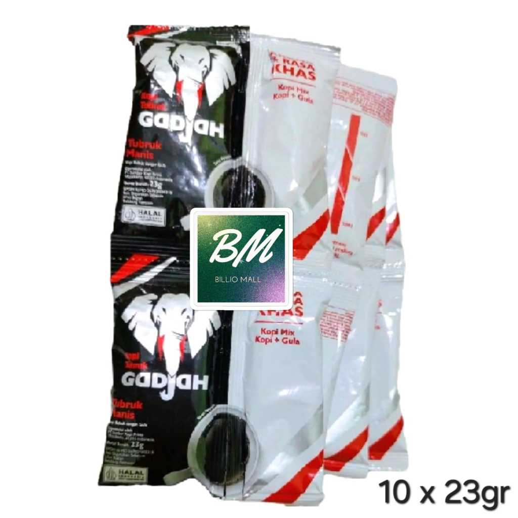 

Kopi Gadjah Gula Pisah Tubruk 1 Renceng (isi 10 Sachet 23 gr)