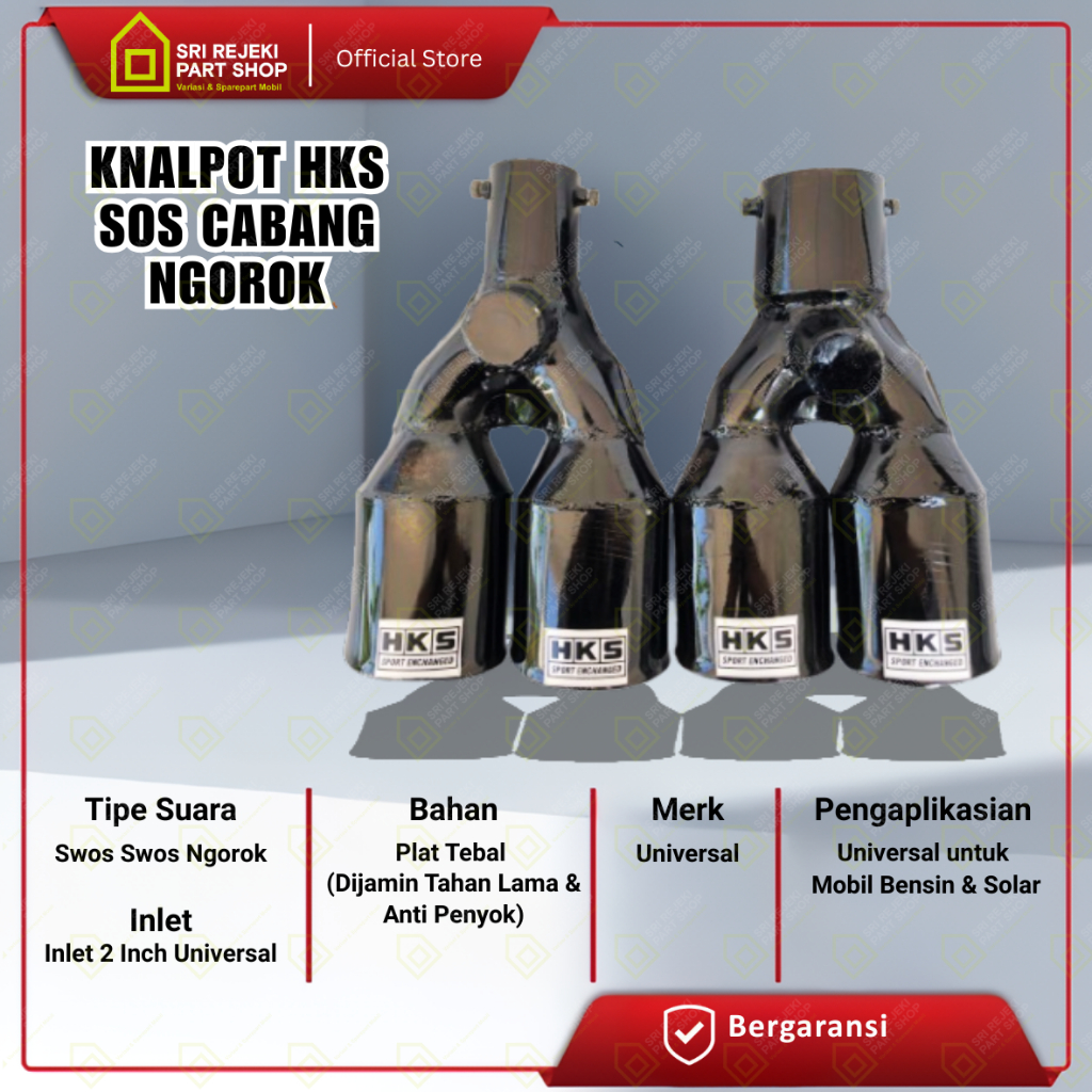 Knalpot HKS SOS Cabang Ngorok Knalpot Mobil Bensin Solar Turbo SUARA SWOS SOS SWOS NGOROK