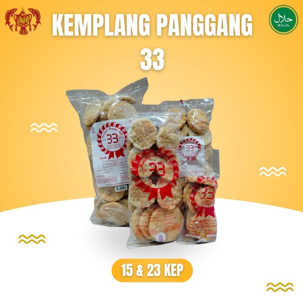 

Kemplang panggang khas Bangka cap 33, 15kep & 23kep