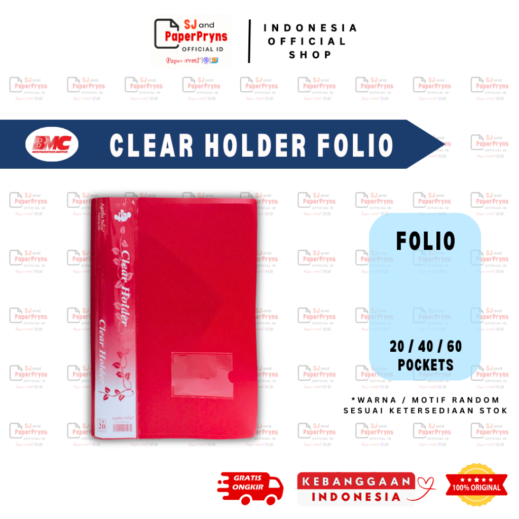 

Clear Holder F4 Folio Felix – Tersedia 20 / 40 / 60 Pockets