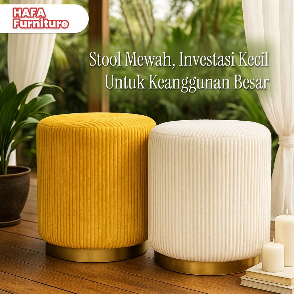 AVISA Furniture Stool Ottoman Lembut Halus Furniture Minimalis Rumah dan Ruang Tamu Mewah