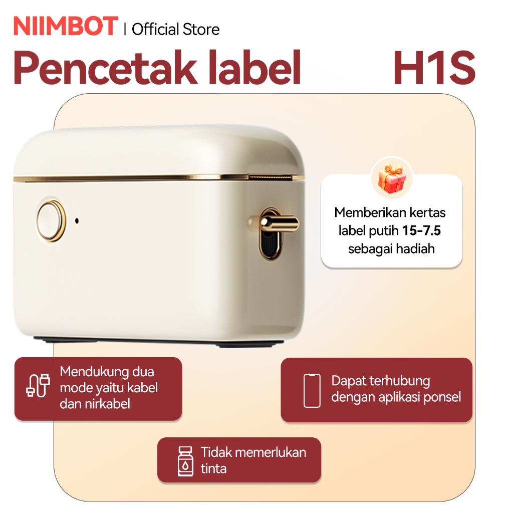 

NIIMBOT H1S Mesin Label Pintar - Printer Label Tanpa Tinta dengan Koneksi Bluetooth
