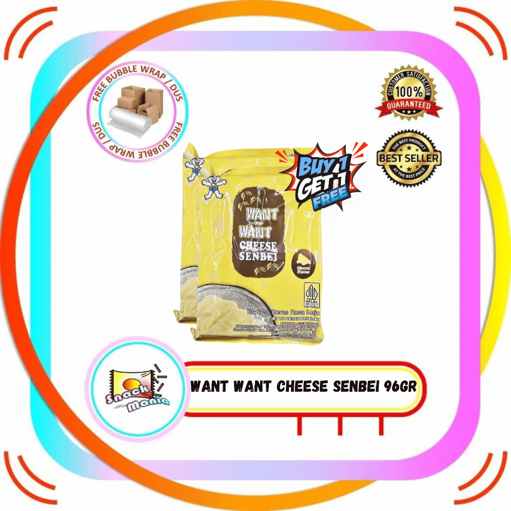 

Want Want Cheese Senbei ~ 96 gr Krekers Beras Keju Buy 1 Get 1 Free
