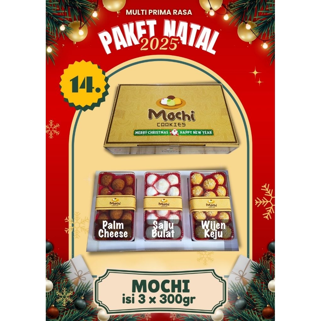 

Mochi Cookies Natal isi 3×300gr Kue Kering Parcel Hampers