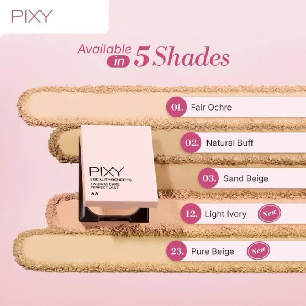 Bedak two way cake pixy uv whitening perfect last / bedak padat pixy