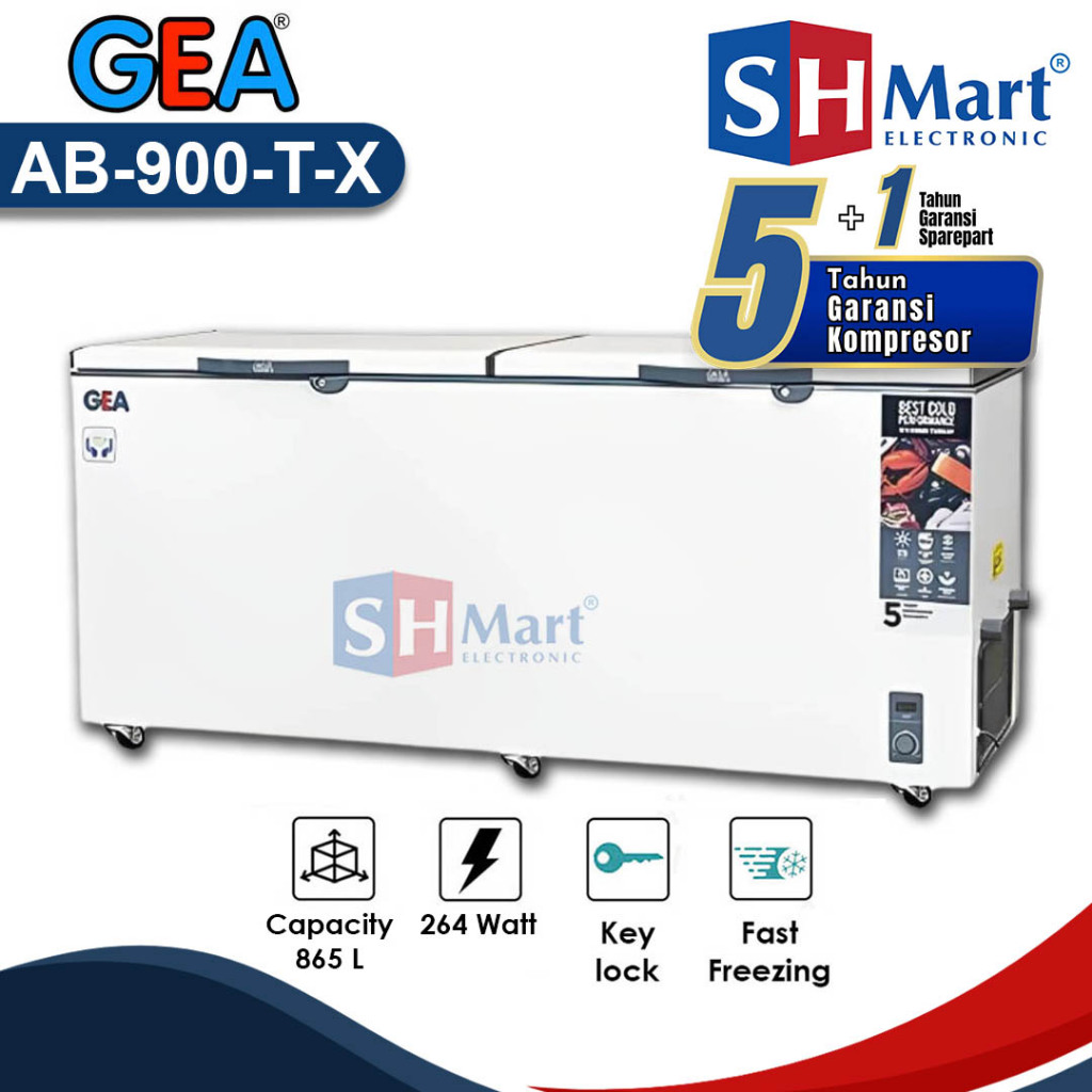 CHEST FREEZER 2 PINTU GEA AB-900TX AB900TX KAPASITAS 865 LITER FREEZER BOX PETI PEMBEKU GARANSI RESM