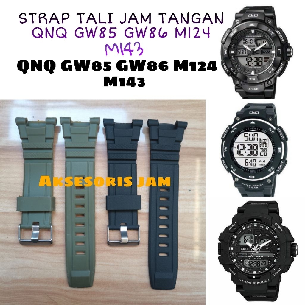Strap Tali Jam Tangan QQ Q&Q QNQ GW86 GW 86  GW 86J GW86J GW85 GW 85 GW 85J GW85J M124 M 124 M 124J 