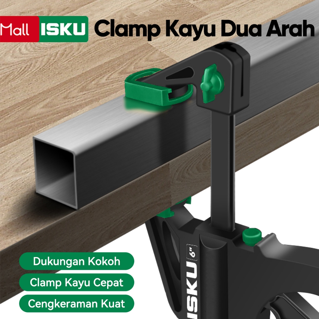 ISKU Clamp Kayu F-Clamp Cepat, Penjepit Kayu Dua Arah Super Kuat untuk DIY dan Pertukangan