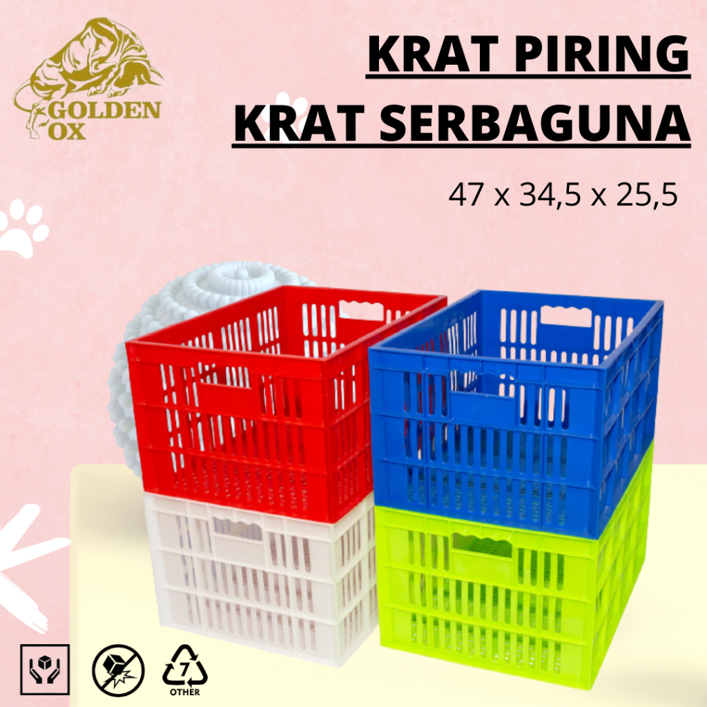 KRAT PIRING / KRAT INDUSTRI 40 L / KRAT SERBAGUNA / KRAT PIRING PLASTIK 100% HD Ori