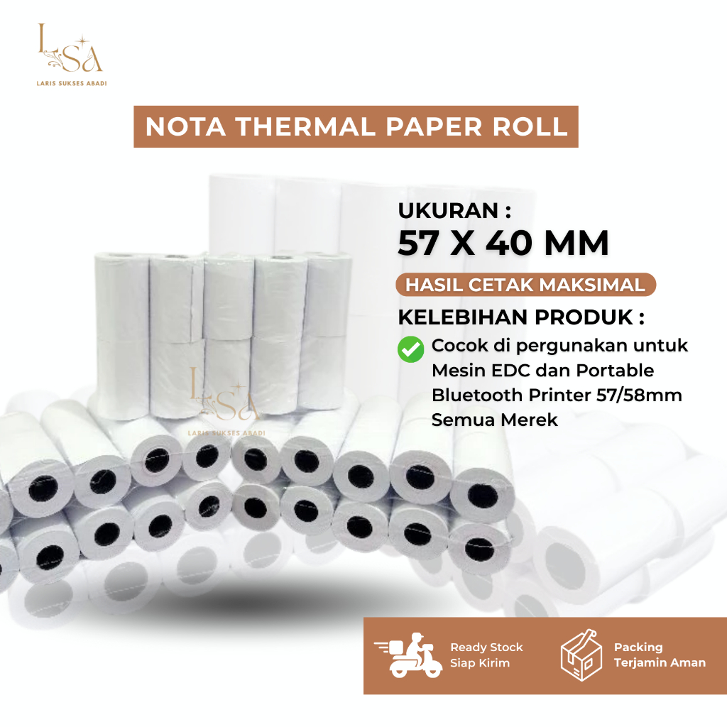 

Nota Thermal Kasir Paper Rol 57x40MM Kertas Struk