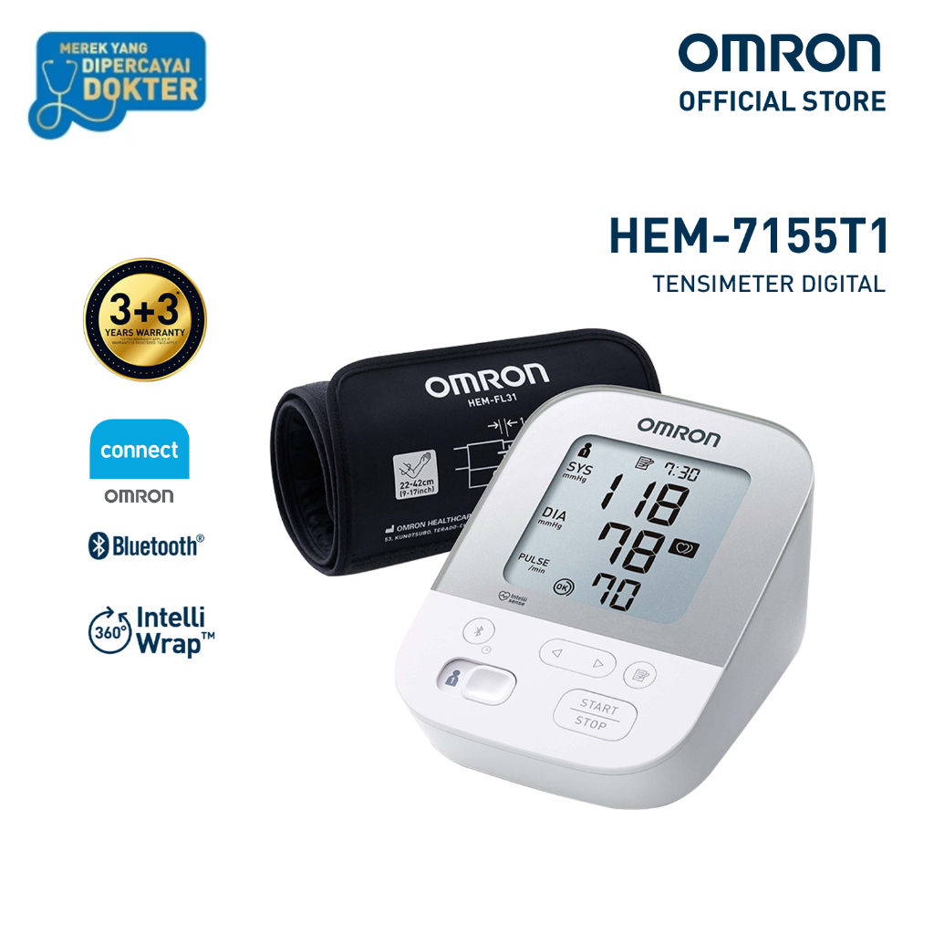 Omron Blood Pressure Monitor HEM-7155T Tensimeter Digital