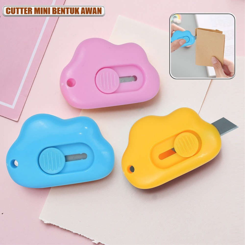 

Cutter Mini Lucu Bentuk Awan / Pisau Kartun Alat Bantu Potong Kertas Alat Tulis Kantor / Pisau Cutter Mini Model Awan Cutter Portable Stockami C953