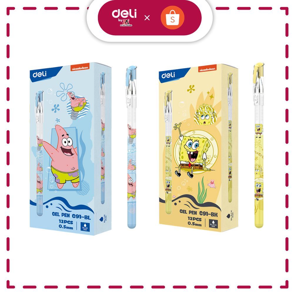 

Deli Pulpen Gel / Gel Pen 0.5MM Tip Spongebob Special Edition EG91-BL