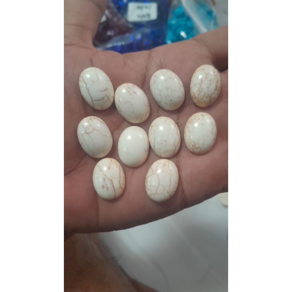 batu akik lepasan pirus putih natural howlite
20x15 mm