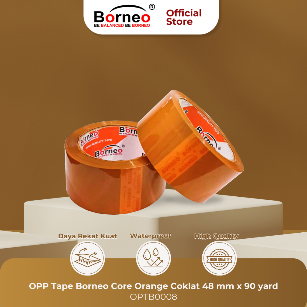 

6 ROLL - Borneo OPP Lakban Bening / Coklat 48 mm x 90 Yard