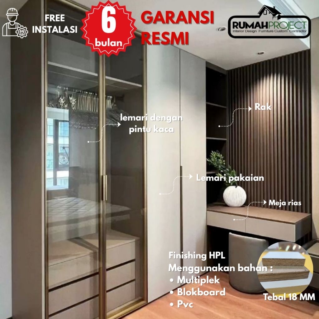 WARDROBE CUSTOM | WARDROBE | LEMARI PAKAIAN